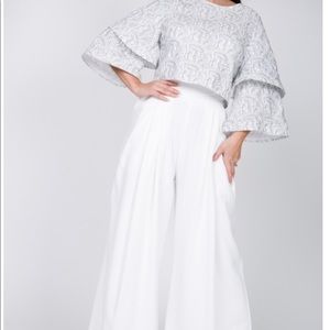 High waisted Palazzo Pant in black and white